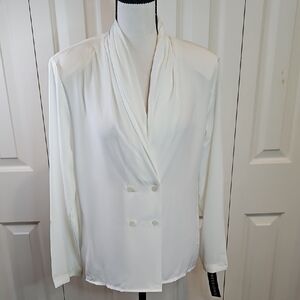Impressions Elegant Cream Blouse Top Small New Vintage